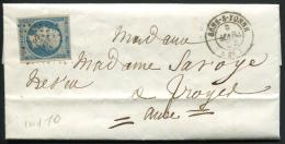 FRANCE - N° 10, OBL. PC SENS/YONNE LE 9/3/1854, POUR TROYES - TB - 1852 Louis-Napoleon