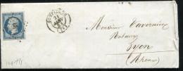 FRANCE - N° 10  OBL. PC COMPIEGNE, LE 21/1/1854, POUR LYON - TB - 1852 Luigi-Napoleone