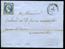 FRANCE - N° 10  OBL. PC VILLEDIEU LES POELES LE 3/12/1860, POUR ROMANECHE, USAGE TRES TARDIF - TB - 1852 Louis-Napoleon