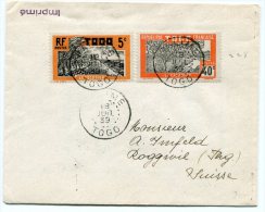 TOGO LETTRE IMPRIME DEPART PALIME 18 JUIL 39 ARRIVEE ROGGWIL 14.VIII.39 (SUISSE) - Lettres & Documents