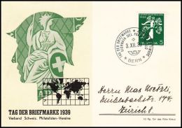 Switzerland 1939, Illustarted Card "Stamp Day" W./ Postmark Bern - Briefe U. Dokumente