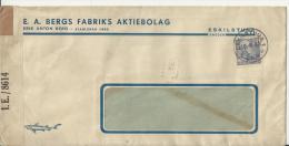 SWEDEN 1942 –COVER FROM ESKILSTUNA (BERGS FABRIKS)– WINDOW NOT ADDRESSED– CENSURED – LABEL  W 1 ST OF 30  POSTM ESKILSTU - Briefe U. Dokumente