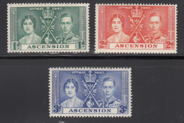 Ascension  Scott No 37-39 Unused Hinged  Year  1937 - Ascensión