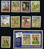 1972  Jeux Olympiques De Munich   9 Timbres + 1 Bloc   Tous * MH - Unused Stamps