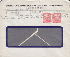 Sweden GUSTAF CARLSSON SKROTBOLAG I SUNDBYBERG, STOCKHOLM LBR. 1943 Cover Brief Gustaf V. Stamps - Lettres & Documents