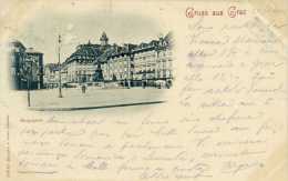 GRAZ. Gruss Aus..... Hauptplatz. Posted For TRIESTE 1900. - Graz