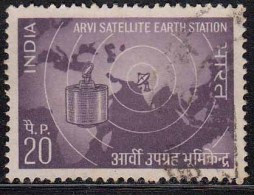 India Used 1972, Arvi Satellite Earth Station, Map, Radar, Antenna - Usati