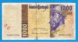 PORTUGAL -  1000 Escudos 1996  Minima Rotura En Pliegue Inferior Central - Portugal