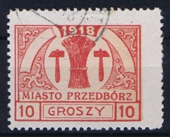 Poland Local Issues 1917 Przedbórz, Mi 6 Type 1, Used Signed Perfo 11,5 - Gebruikt