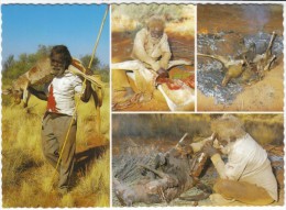 Australia Aborigine Kangaroo Hunting & Cooking, C1970s Vintage Postcard - Aborigines