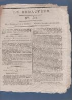 LE REDACTEUR 2 11 1796 - ARMEE DE RHIN ET MOSELLE MOREAU - INDIGENTS - HAMBOURG - TROYES - VIOLAINES PAS DE CALAIS - - Giornali - Ante 1800