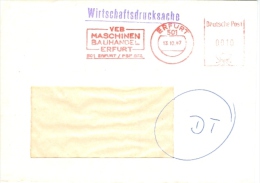 DDR Erfurt AFS 1987 VEB Maschinenbauhandel Wirtschaftsdrucksache - Machines à Affranchir (EMA)