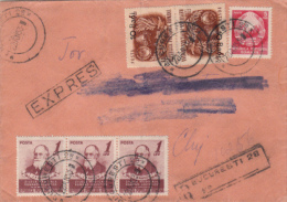 I. P. PAVLOV, COMMUNIST COAT OF ARMS, STAMPS ON REGISTERED COVER, 1953, ROMANIA - Covers & Documents