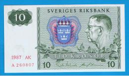 SUECIA - 10 Kronur 1987 SC    P-52 - Suède