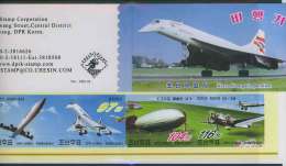 NORTH KOREA 2004 STAMP BOOKLET AIRPLANES & ZEPPELIN IMPERFORATED - Zeppelins