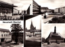 NEUSTADT IN SACHSEN (Kreis Sebnitz) - Bruno-Dietze-Ring. Kirche. Rathaus. Neubaugebiet. Feierabendheim - Sebnitz