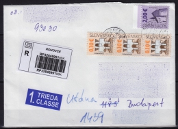 Priority REGISTERED LETTER To Hungary - Rohovice / Slovakia 2013 - Lettres & Documents