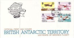 BRITISH ANTARCTIC TERRITORY 1983 200 YEARS OF MANNED FLIGHT  FDC - FDC