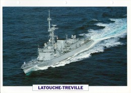 FICHE 25 X 18.5 CM FREGATE ANTI-SOUS-MARINE FRANCAIS LATOUCHE-TREVILLE 1988 TBE - Sonstige & Ohne Zuordnung