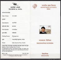 INDIA, 2005, Madhavrao Scindia, (Parliamentarian), And Parliament House, Folder - Brieven En Documenten