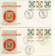 4 X Amphilex 67 - Blanco / Open Klep (1967) - Storia Postale