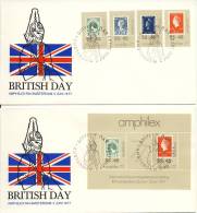 2 X Amphilex 77 - Blanco / Open Klep (1977), British Day - Briefe U. Dokumente