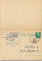 DDR P77 Postkarte Mit Antwort PRIVATER ZUDRUCK BÖTTNER #5 Sost. PIONIERTREFFEN DRESDEN 1972 - Privatpostkarten - Gebraucht