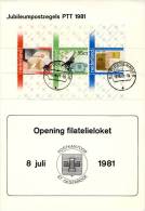 Jubileumpostzegels PTT 1981 - Opening Filatelieloket St. Oedenrode - Brieven En Documenten