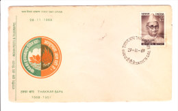 First Day Cover Issued From India On Thakkar Bapa On 29.11.1969 - Buste