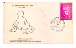 First Day Cover Issued From India On Children´s Day On 14.11.1966 - Buste