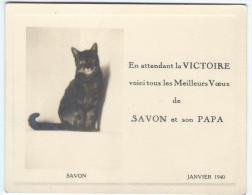 Occupation/Bristol /à Liseré Gaufré/En Attendant La Victoire/ Savon Et Son Papa/Carte De Voeux/1940   CVE23 - Other & Unclassified