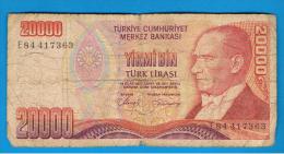 TURQUIA - TURKEY - 20.000 Liras 1970   Circulado  P-201 - Turquie