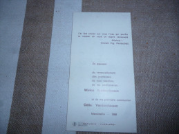 Souvenir Communion W Et O  VANDERCLAUSEN Marcinelle 1968 - Communie