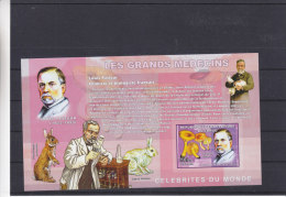 Louis Pasteur - Prix Nobel - Champignons - Lapins - Chimiste - Rép Du Congo - Bloc NON Dentelé ** -MNH  - Valeur 35 € - Louis Pasteur