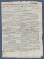 THERMOMETRE POLITIQUE 27 THERMIDOR AN 7 - AUGSBOURG - BRUXELLES HOLLANDE - ANGERS - BORDEAUX - JACOBINS - SEVES TOULOUSE - Giornali - Ante 1800