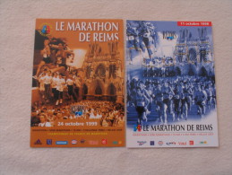 2 CARTES MARATHON DE REIMS....1998 ET 1999 - Atletiek