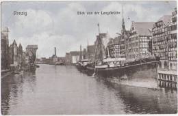 DANZIG Blick Von Der Lange Brücke Hafen Kai Anlagen Vorn Rechts Schlepper ECHO 17.4.1910 Gelaufen - Danzig