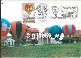 Salines Royales D'Arc Et Senans - Départ De Montgolfières Du Club Vents Du Futur - 1-10-1983 - 1er Jour De L'utilisation - Globos