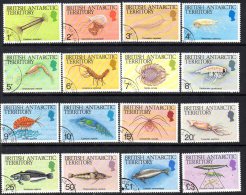 British Antarctic Territory BAT 1984 Marine Life Definitive Set Of 16, Fine Used - Oblitérés