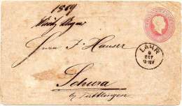 BADEN 1869 - ENTIRE ENVELOPE Of 3 Kreuzer From Lahr To Schura, Near Trossingen - Interi Postali