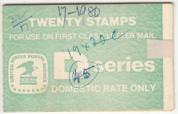 United States Booklet D Series, Domestic Rate Only, As  Scan - 1981-...