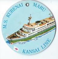 Japon/ Etiquette De Valise/ Croisiiére/Kansai Line / MS Kurenai Maru/ Japan / Années 1960-1970      JAP18 - Adesivi Di Alberghi