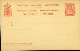 LUXENBOURG STATIONERY GANZSACHE INTERO 10 C 1885 NEW - Postwaardestukken