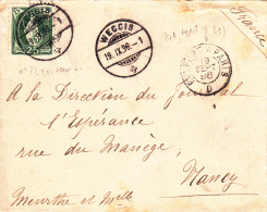 Weggis Weccis 1896 + Ambulant Belfort à Paris D - Lettre Cover Brief - Briefe U. Dokumente