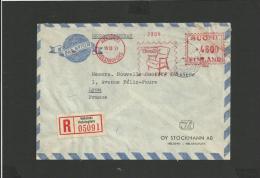 Enveloppe Recommandée Finlande 1951 Pour Lyon - Lettres & Documents