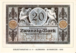 POSTAL DE ESPAÑA DE UN BILLETE DE ALEMANIA DE 20 MARCOS DEL AÑO 1915 (BANKNOTE) - Coins (pictures)