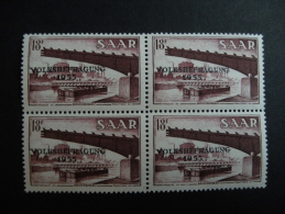 Saar 1955 Michel 363 A 4x - Blocks & Sheetlets