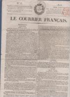LE COURRIER FRANCAIS 25 01 1825 - LONDRES - SUEDE - BARCELONE - LOI SUR LE SACRILEGE - SENEGAL DEPORTES DE LA MARTINIQUE - 1800 - 1849