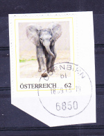 2013 - ÖSTERREICH  -  PM "Baby-Elefant" 62 C Mehrf. - O Gestempelt A. Briefstück -  S.Scan  (PM 1424  At) - Personnalized Stamps