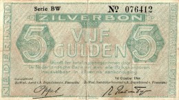 Netherland,5 Gulden Silverbon,1944,P.63a.3 As Scan - 1 Florín Holandés (gulden)
